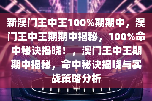 新澳门王中王100%期期中,精选解析、落实与策略